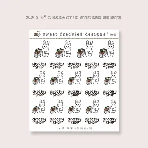 Latte the Bunny Grocery Shopping Stickers