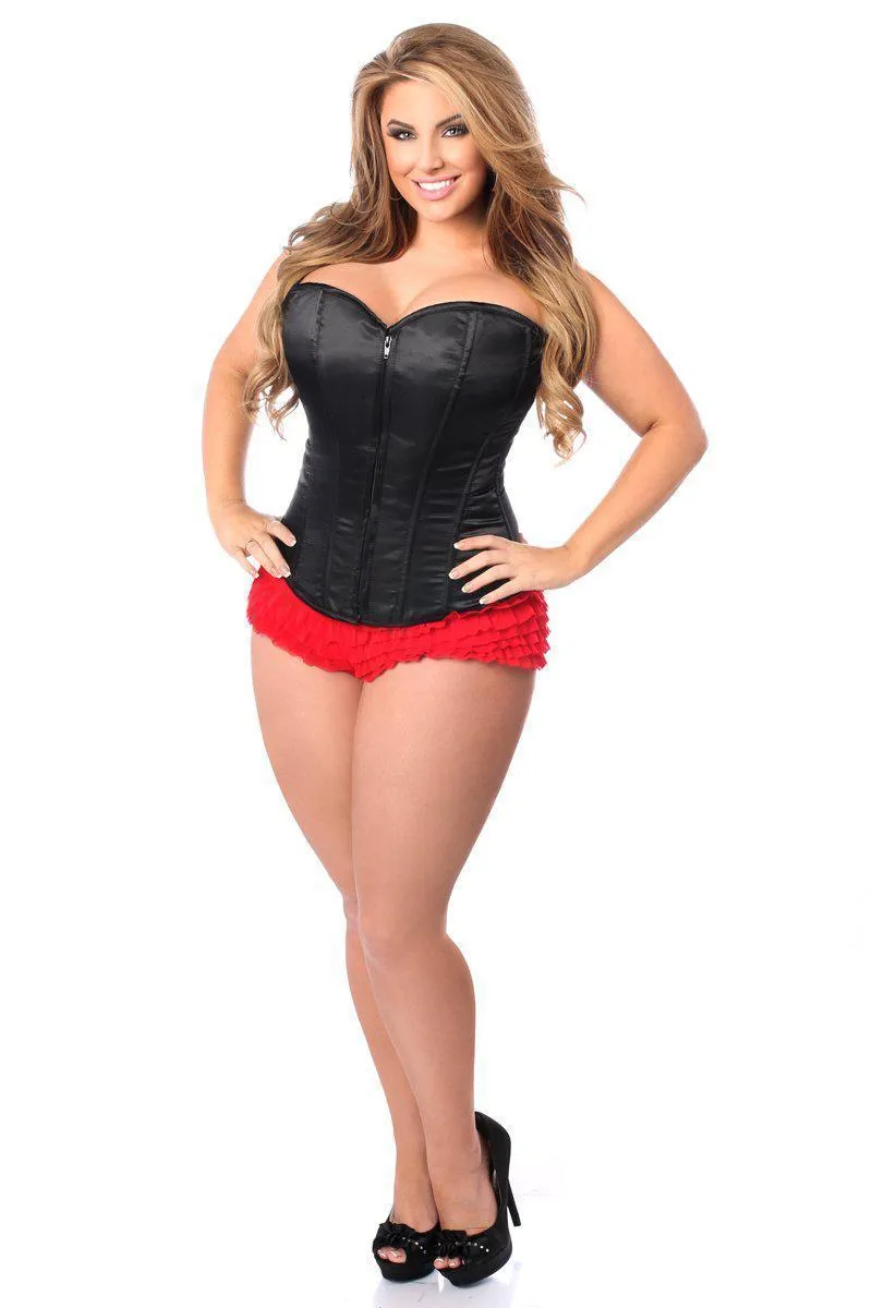 Lavish Black Sweetheart Front Zipper Corset