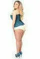 Lavish Dark Teal Lace Overbust Corset w/Zipper