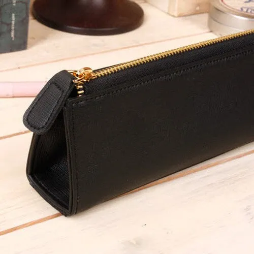 Leather Pencil Case - Black