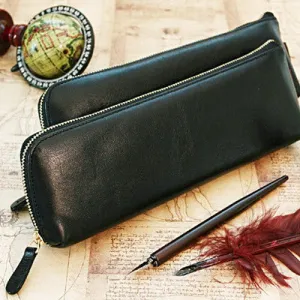 Leather Pencil Case - Black