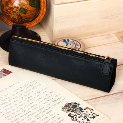 Leather Pencil Case - Black