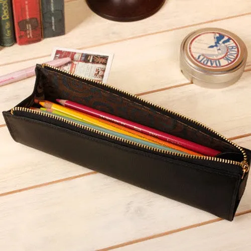 Leather Pencil Case - Black
