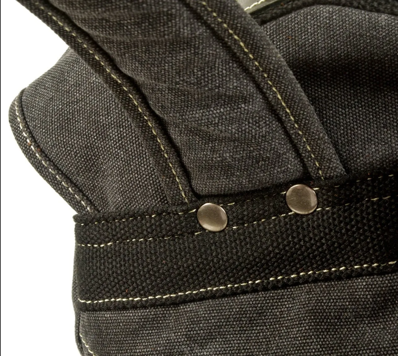 Leather Trimmed Canvas Carryall Rucksack 15.6” Laptop Carrying Backpack