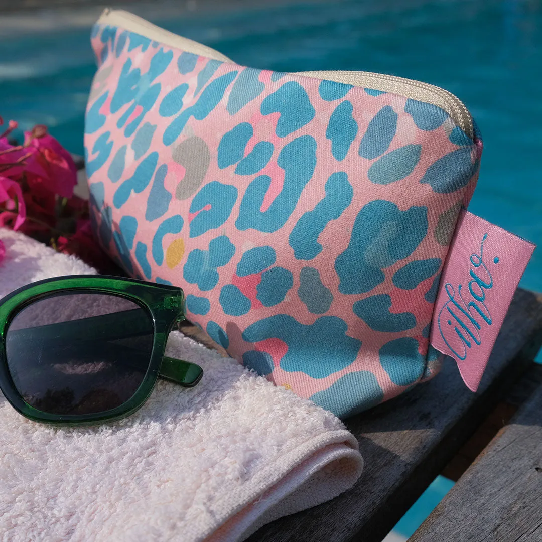 Leopard print cosmetic bag
