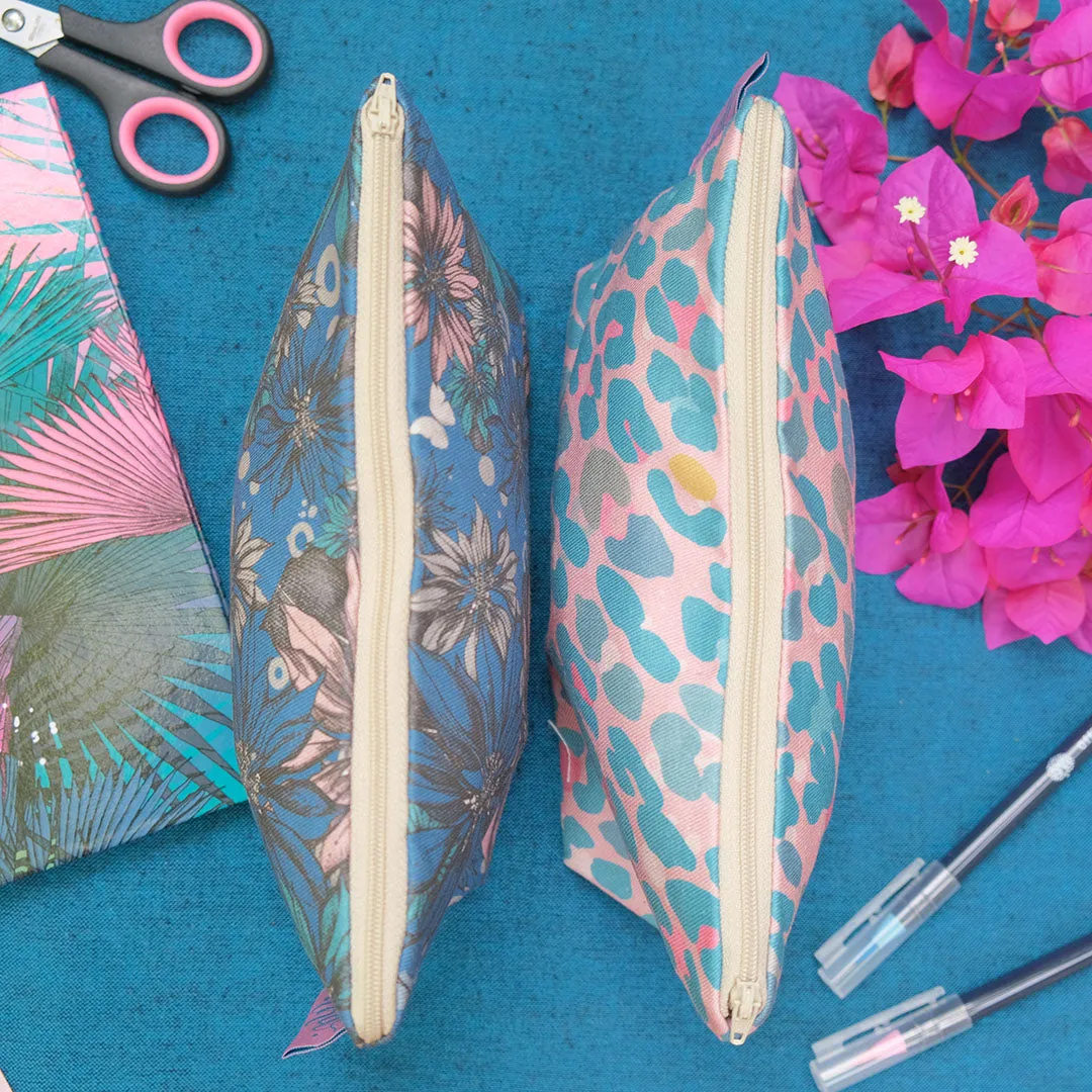 Leopard print cosmetic bag