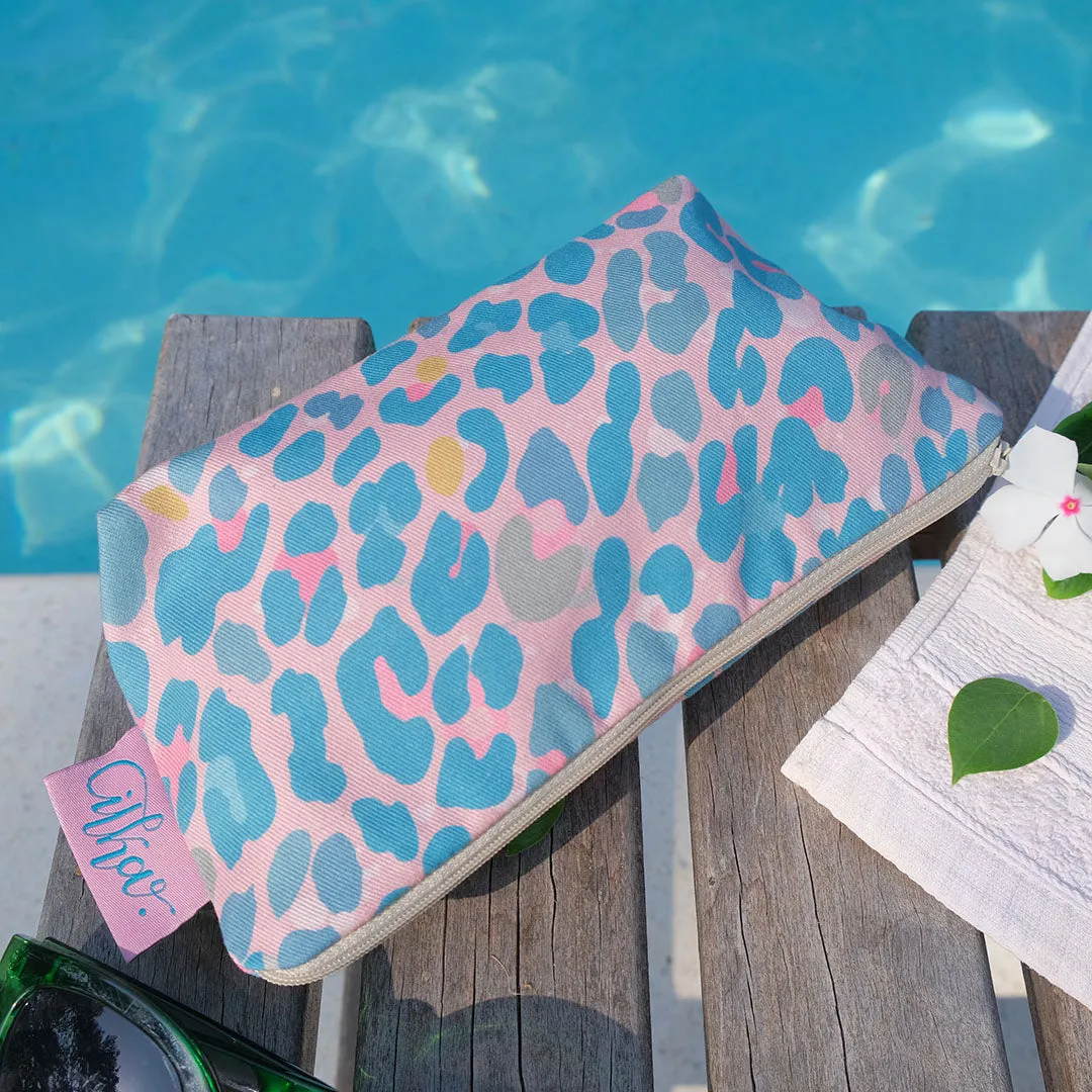 Leopard print cosmetic bag