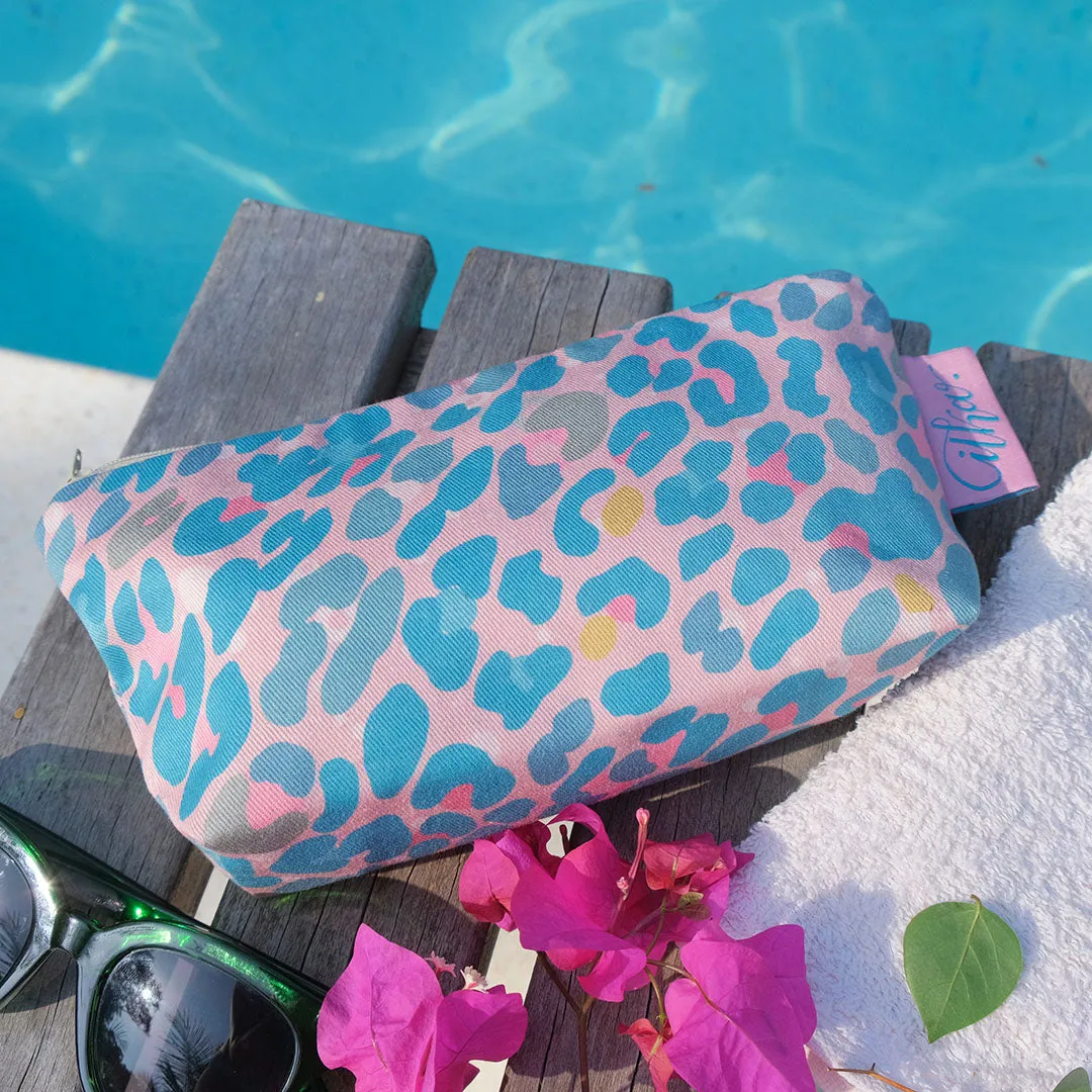 Leopard print cosmetic bag