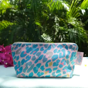 Leopard print cosmetic bag