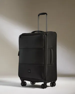 Lightest Medium Luggage in Black - Soft Stripe