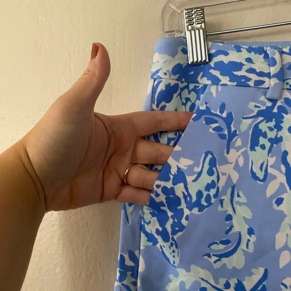 Lilly Pulitzer Callahan Short Blue Periwinkle Turtley Awesome Women's Size 0 NEW