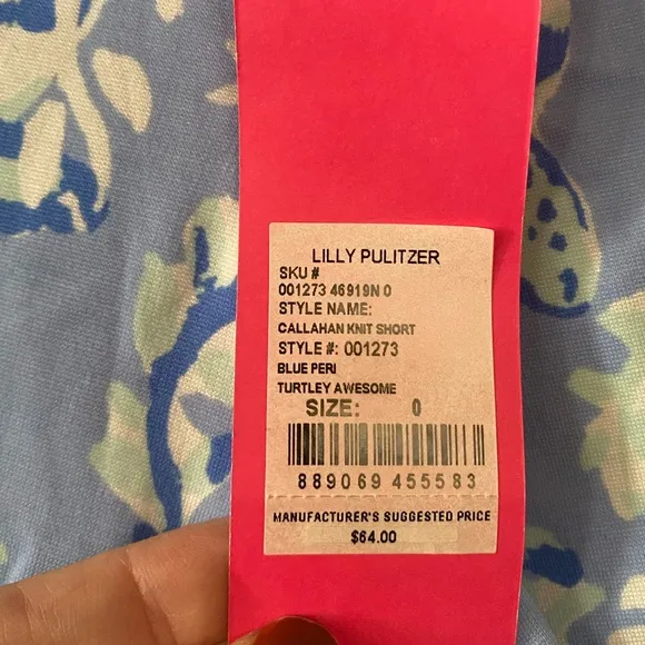 Lilly Pulitzer Callahan Short Blue Periwinkle Turtley Awesome Women's Size 0 NEW