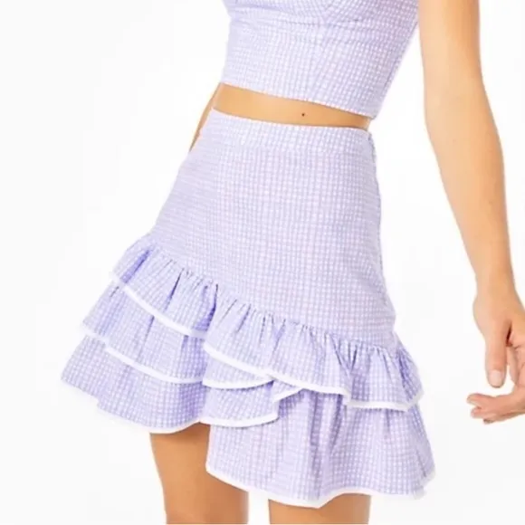 Lilly Pulitzer Preppy Lilac Ruffle Mini Skirt