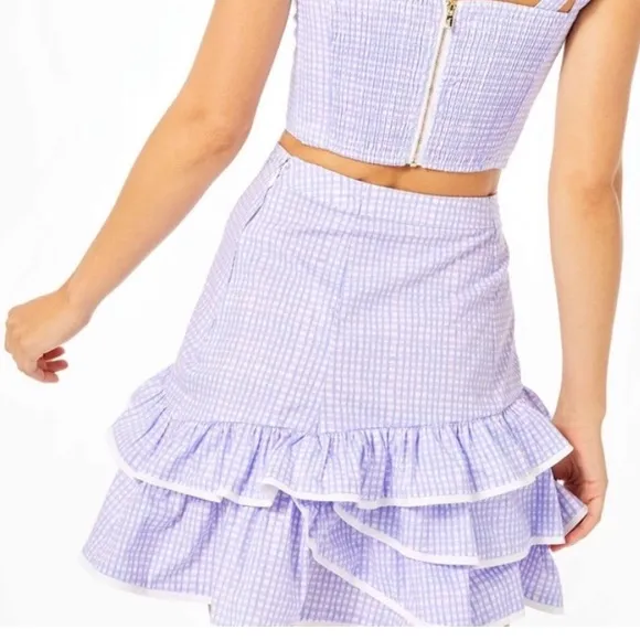 Lilly Pulitzer Preppy Lilac Ruffle Mini Skirt