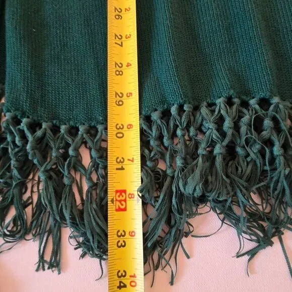 Lilly Pulitzer Womens Tatum Green Ombre Fringe Open Cardigan Sweater Large