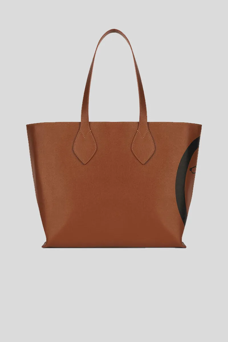 Logo Pop Shopping Md Saffiano - Leather Brown