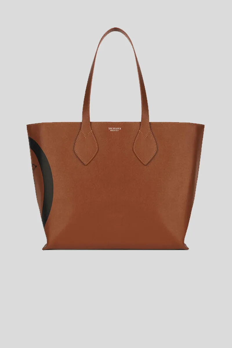 Logo Pop Shopping Md Saffiano - Leather Brown