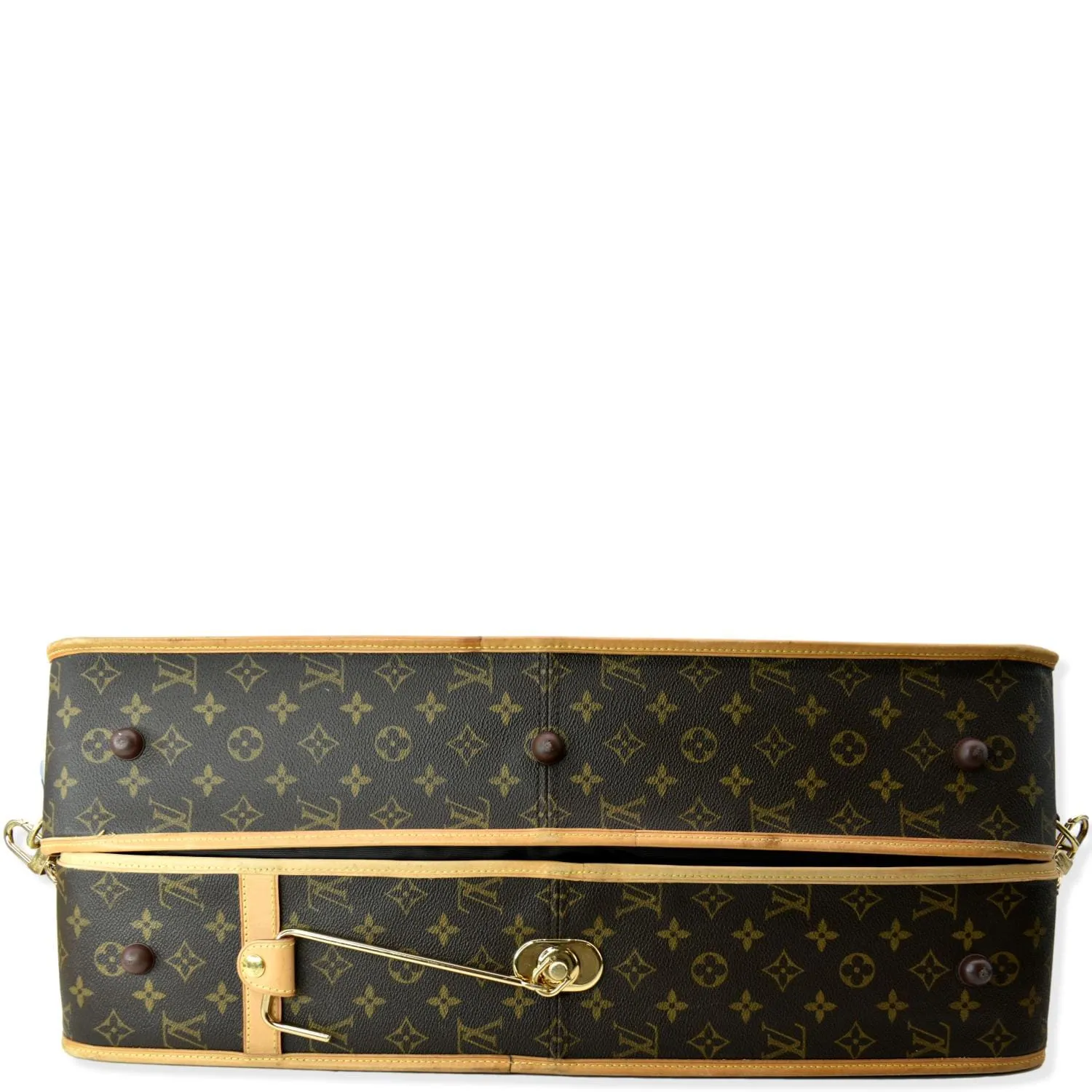 LOUIS VUITTON 3 Hangers Monogram Canvas Garment Bag Brown