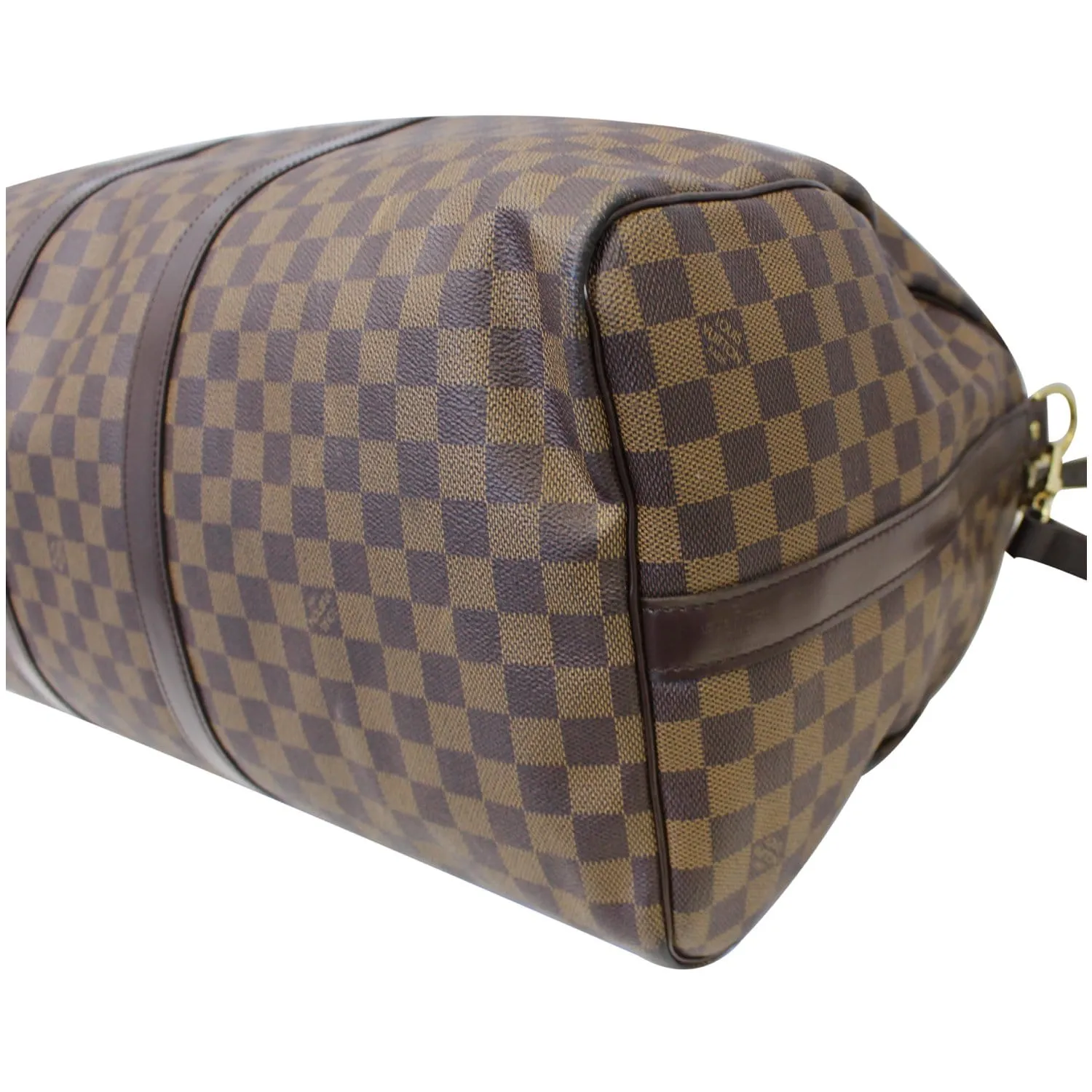 LOUIS VUITTON Keepall Bandouliere 55 Damier Ebene Travel Bag Brown