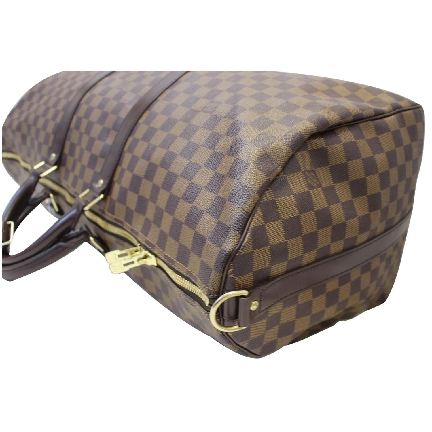 LOUIS VUITTON Keepall Bandouliere 55 Damier Ebene Travel Bag Brown