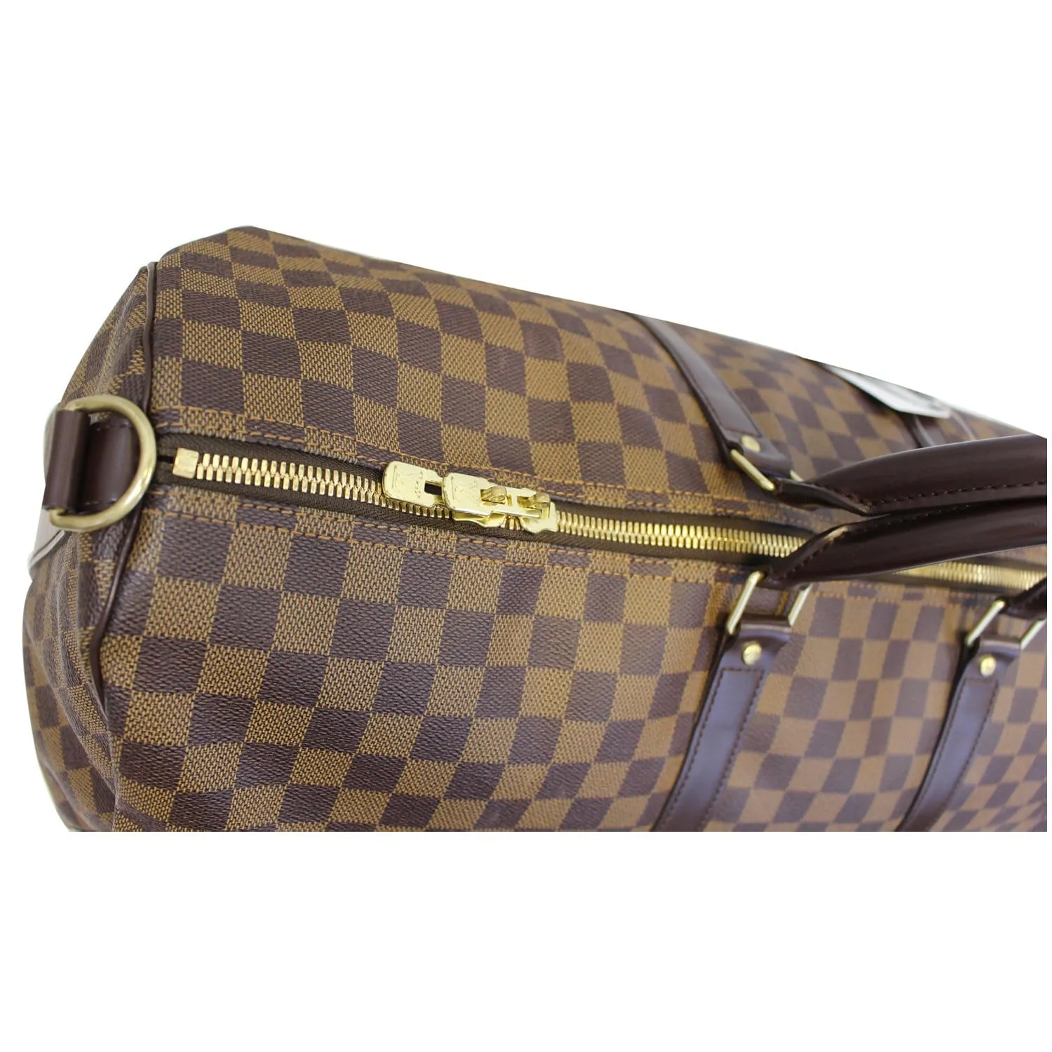 LOUIS VUITTON Keepall Bandouliere 55 Damier Ebene Travel Bag Brown