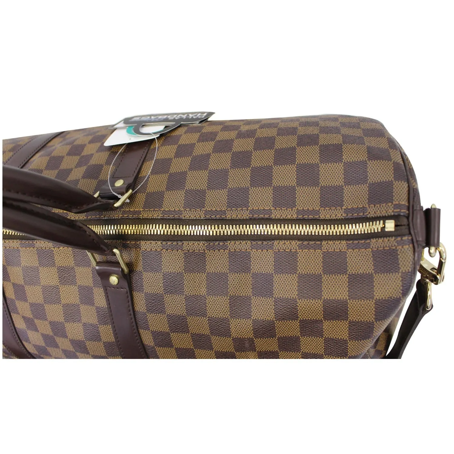 LOUIS VUITTON Keepall Bandouliere 55 Damier Ebene Travel Bag Brown