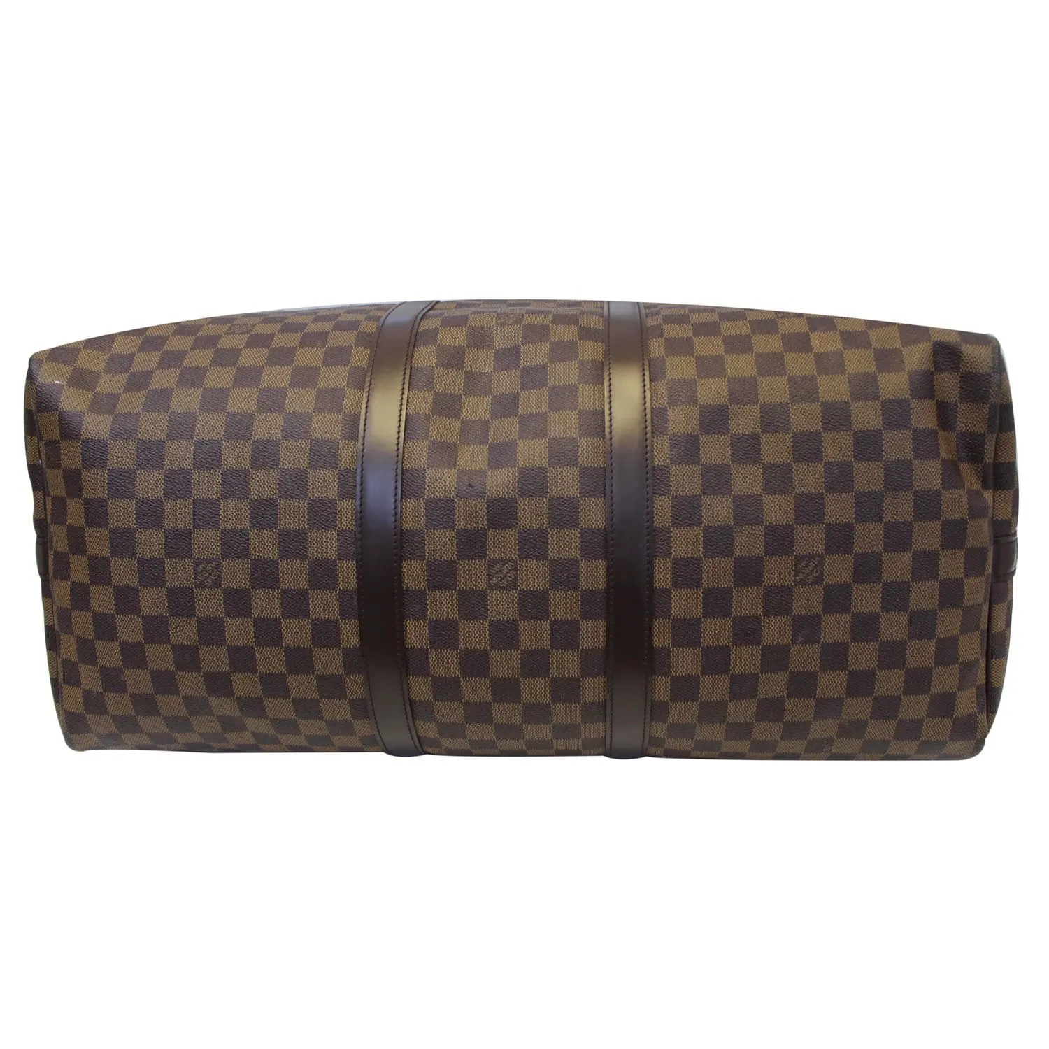 LOUIS VUITTON Keepall Bandouliere 55 Damier Ebene Travel Bag Brown