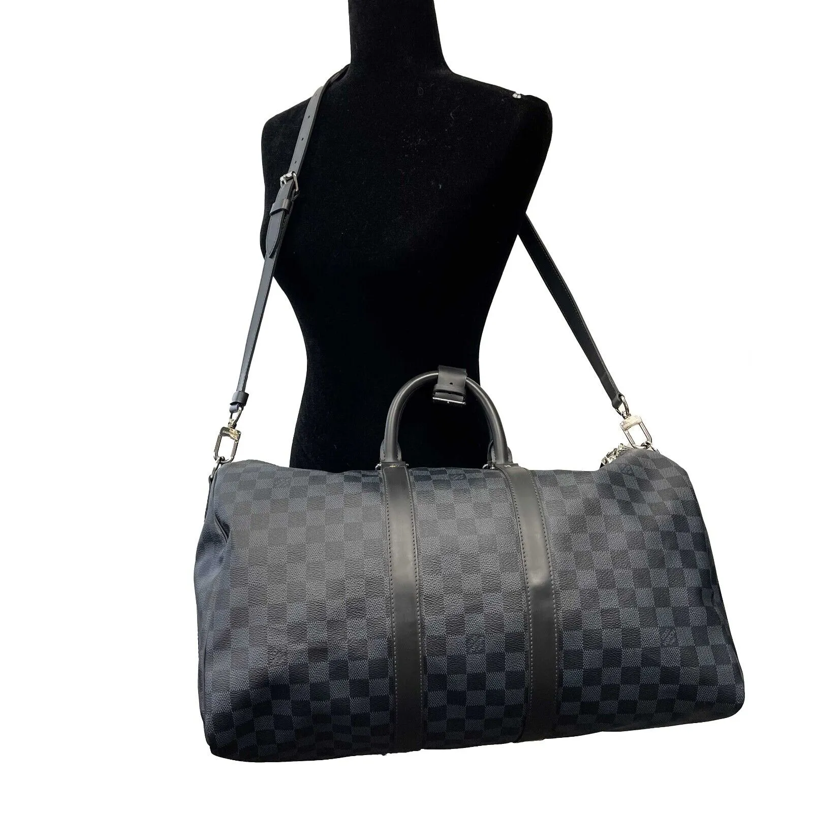 Louis Vuitton - Keepall Bandoulière 45 Danier Graphite Duffle w/ Shoulder Strap
