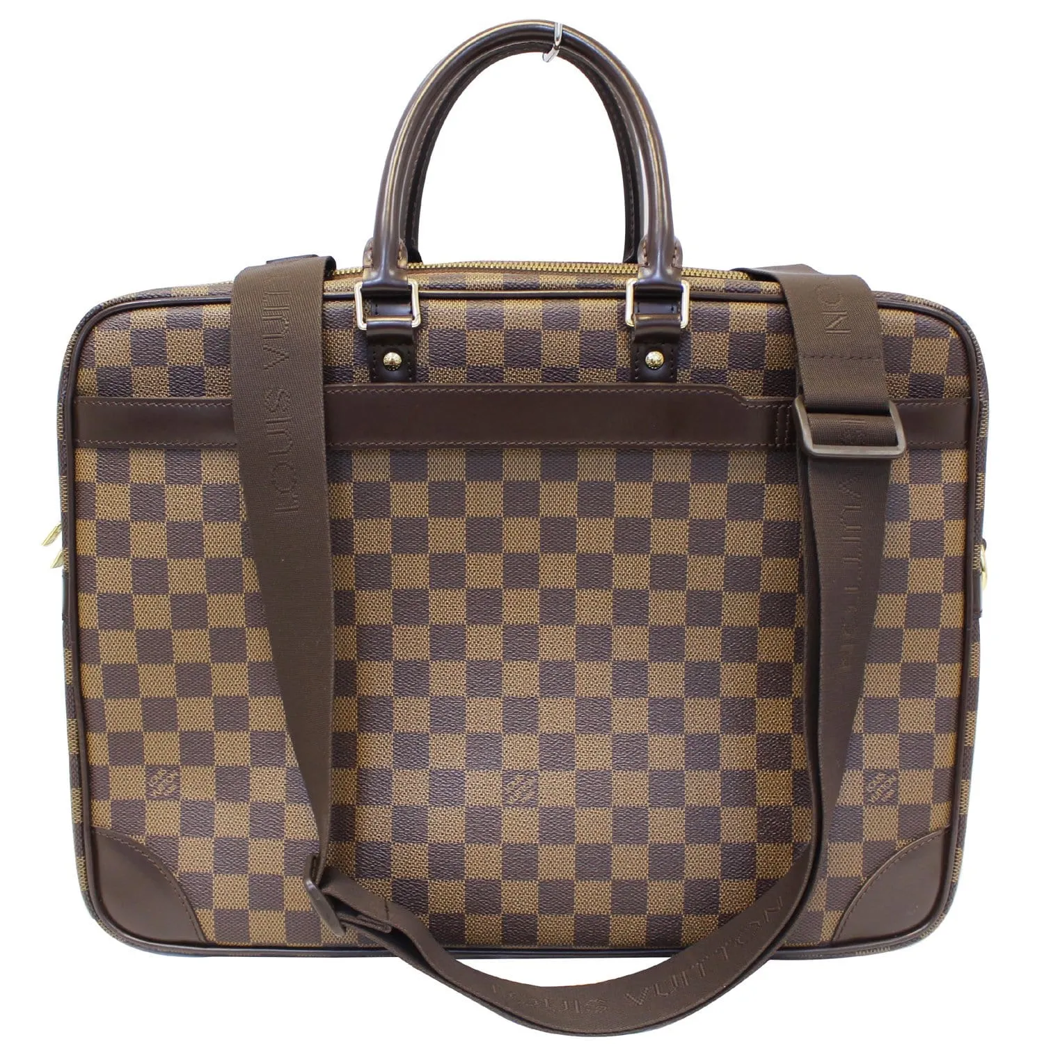 LOUIS VUITTON Porte Documents Voyage GM Damier Ebene Briefcase Bag Brown