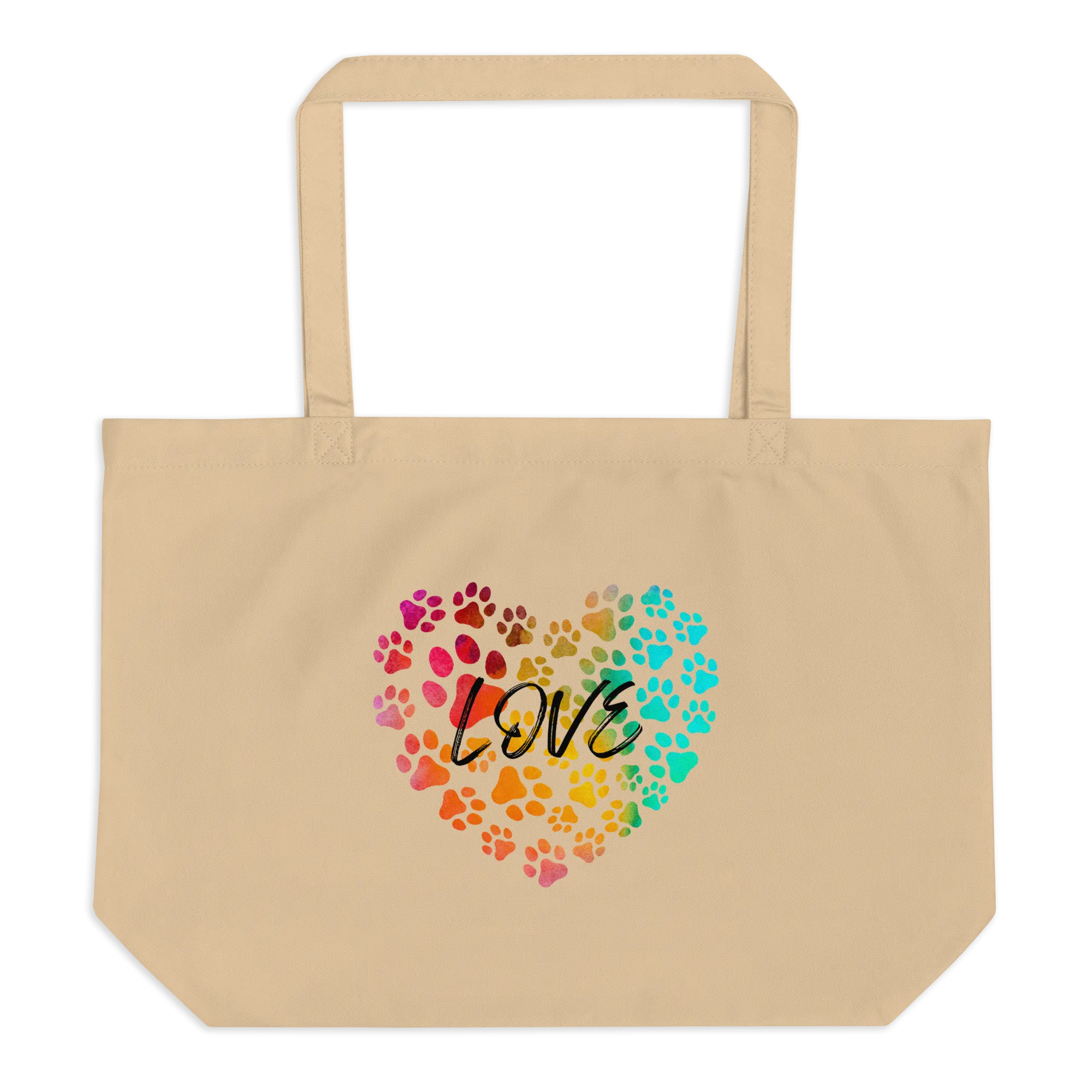 Love in Dog Paw Prints Heart X-Large Tote Bags