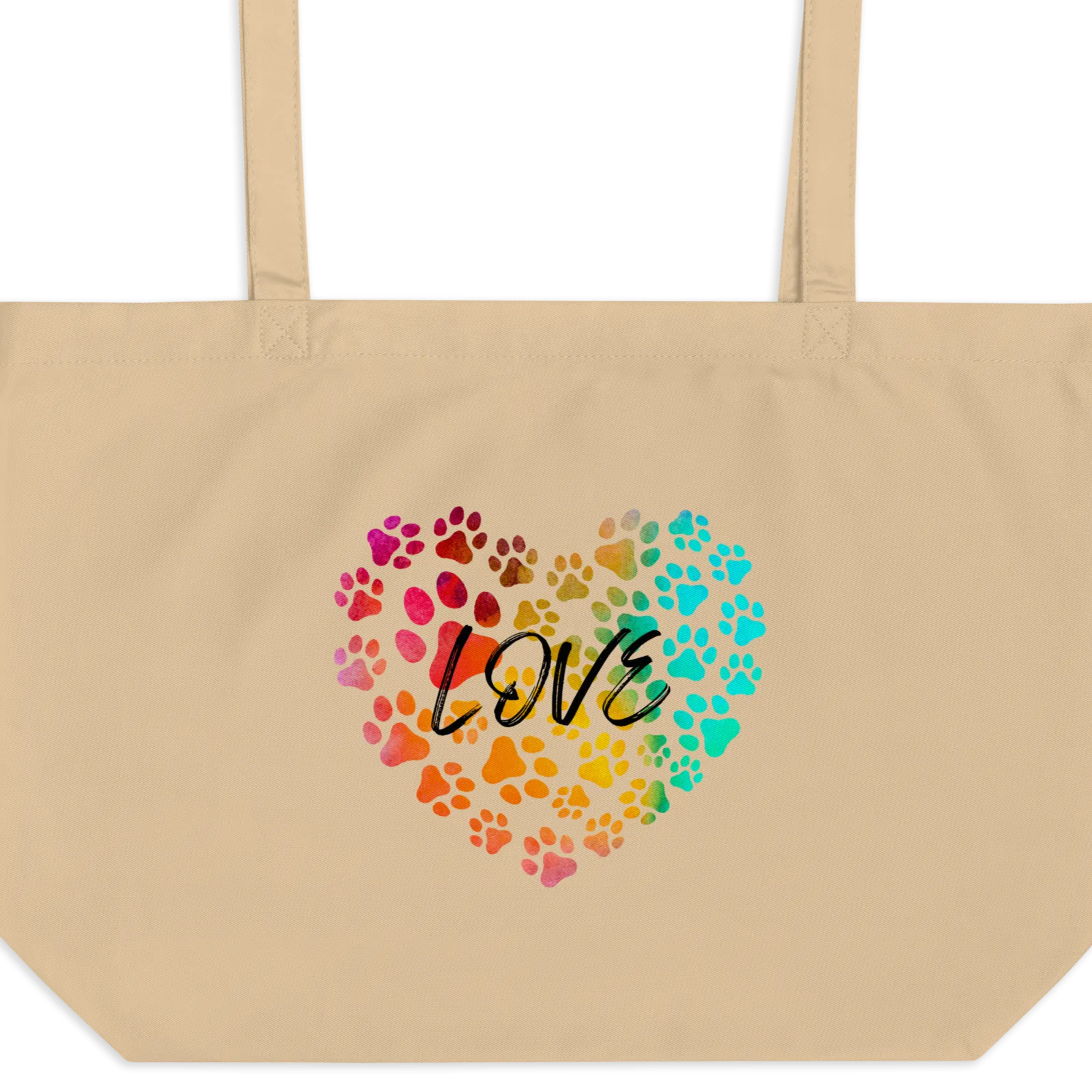 Love in Dog Paw Prints Heart X-Large Tote Bags