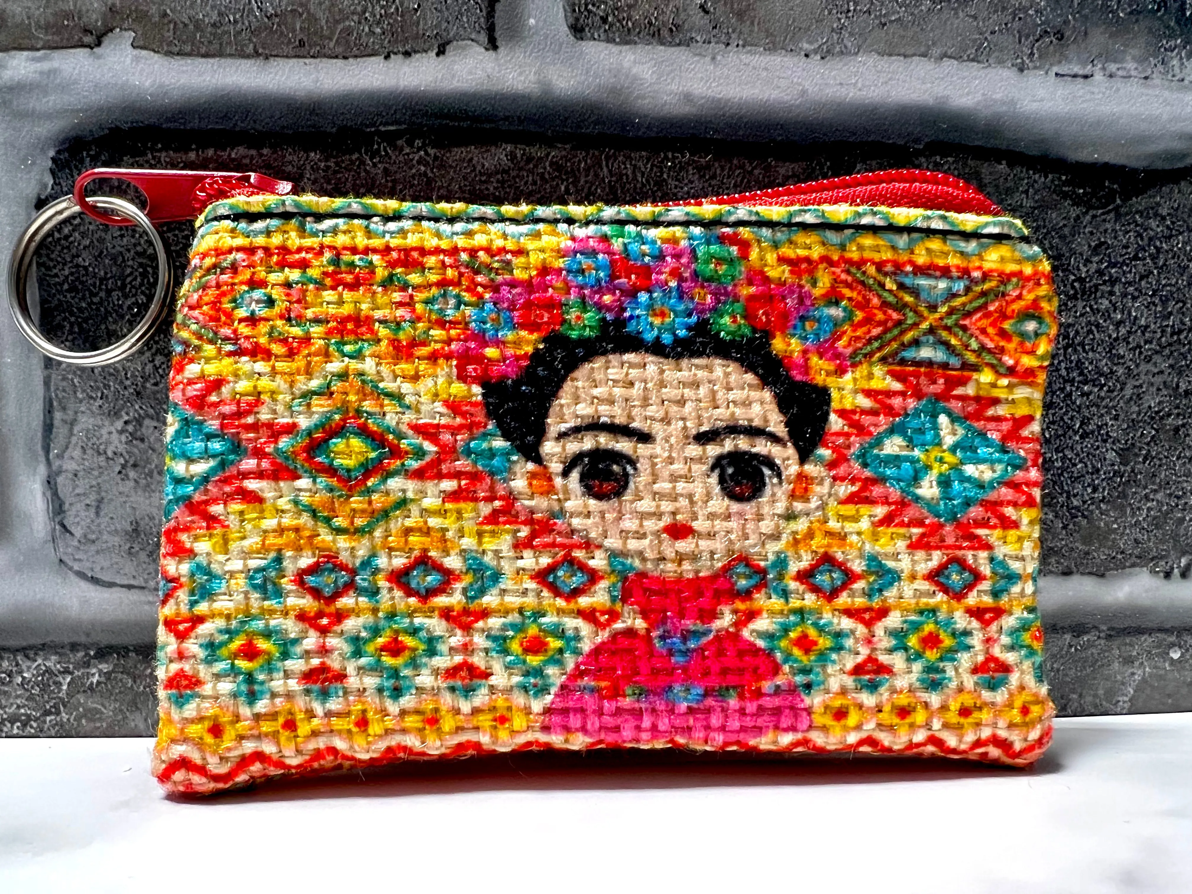 Made in Mexico Frida Kahlo Keychain Coin Purse