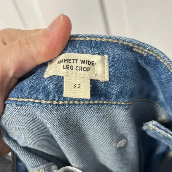 Madewell Emmett Wide Leg Crop denim Jean size 32