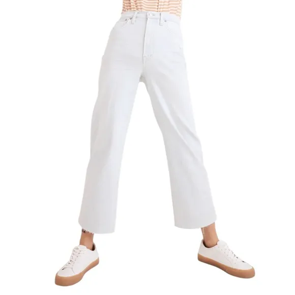 Madewell The Perfect Vintage Wide-Leg Crop Jean Raw-Hem Edition Size 29T New