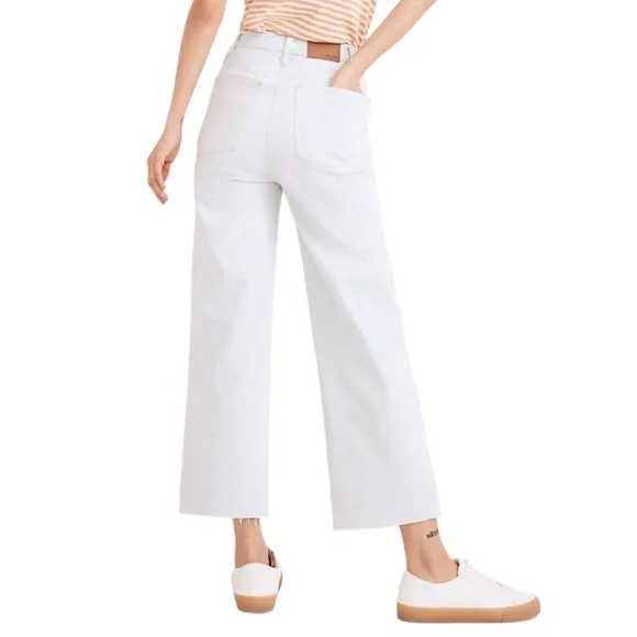 Madewell The Perfect Vintage Wide-Leg Crop Jean Raw-Hem Edition Size 29T New