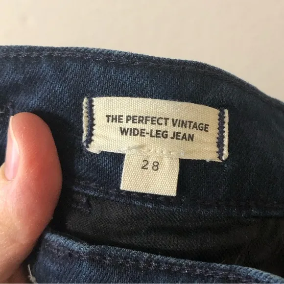 Madewell The Perfect Vintage Wide Leg Jean w/Side Zipper Closure - Size 28