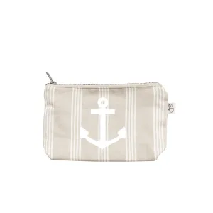 Makeup Bag: Sand Ticking Stripe