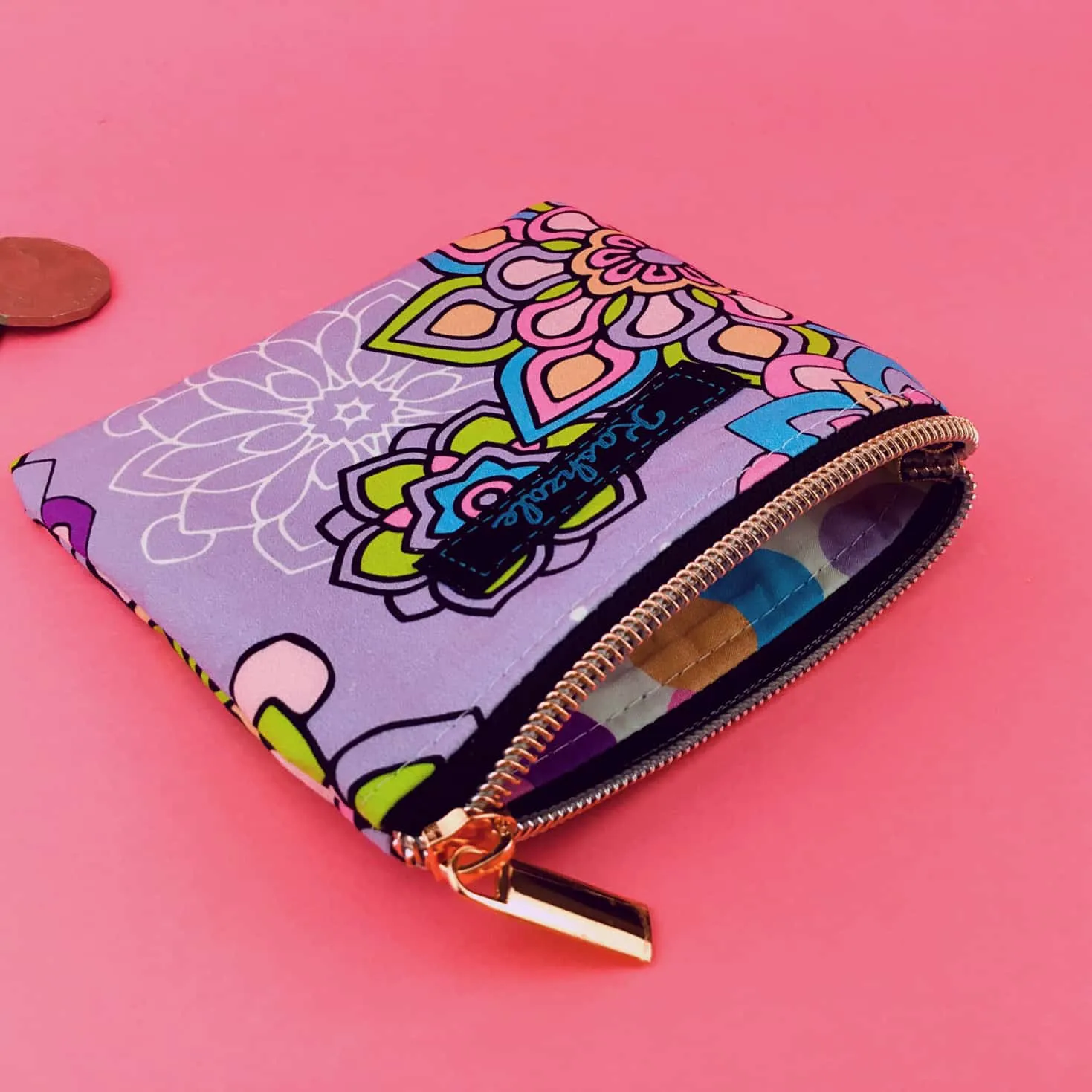 Mandala Magnifica Mauve Coin Purse. Kashzale Exclusive Design