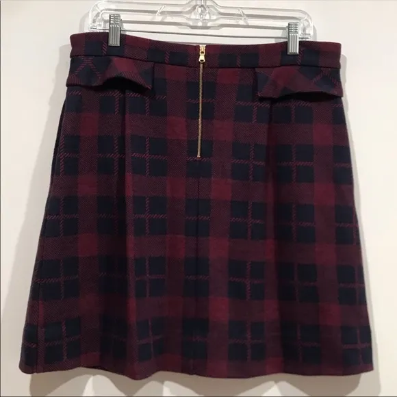 Marc By Marc Jacobs Maya Plaid Jacquard Skirt in Ink Blue Multi Size Large