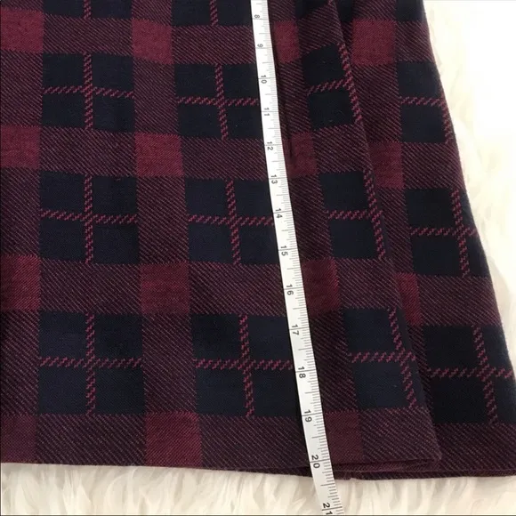 Marc By Marc Jacobs Maya Plaid Jacquard Skirt in Ink Blue Multi Size Large