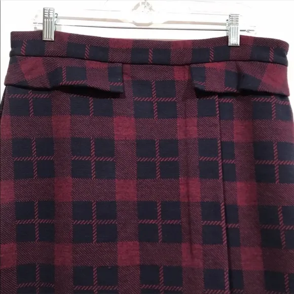 Marc By Marc Jacobs Maya Plaid Jacquard Skirt in Ink Blue Multi Size Large