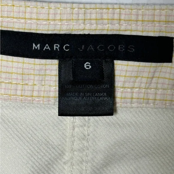 MARC JACOBS | Y2K Off White Heavy Cotton Full Zip Front Large Snaps Mini Skirt