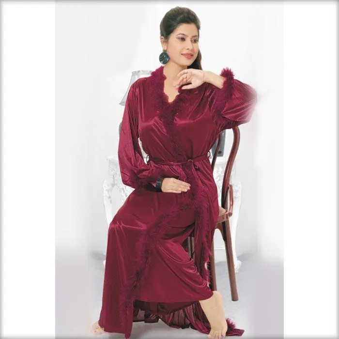 Maroon - FL-471 - Flourish Nightwear