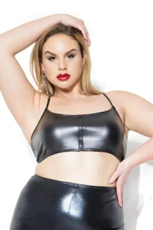 Matte Wetlook Bralette - Black -