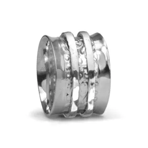 Meditation Ring Dream Sterling Silver Fliligree Pattern Spinning Band
