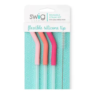 Mega Mug Reusable Straw Set - Pink