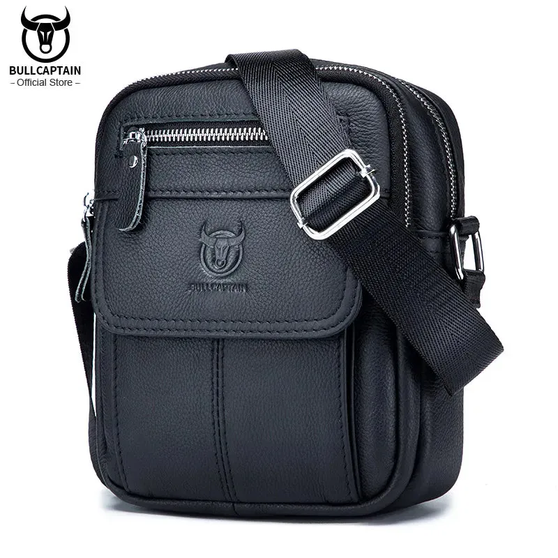 Men's Cow Leather Mini Large Capacity Bag