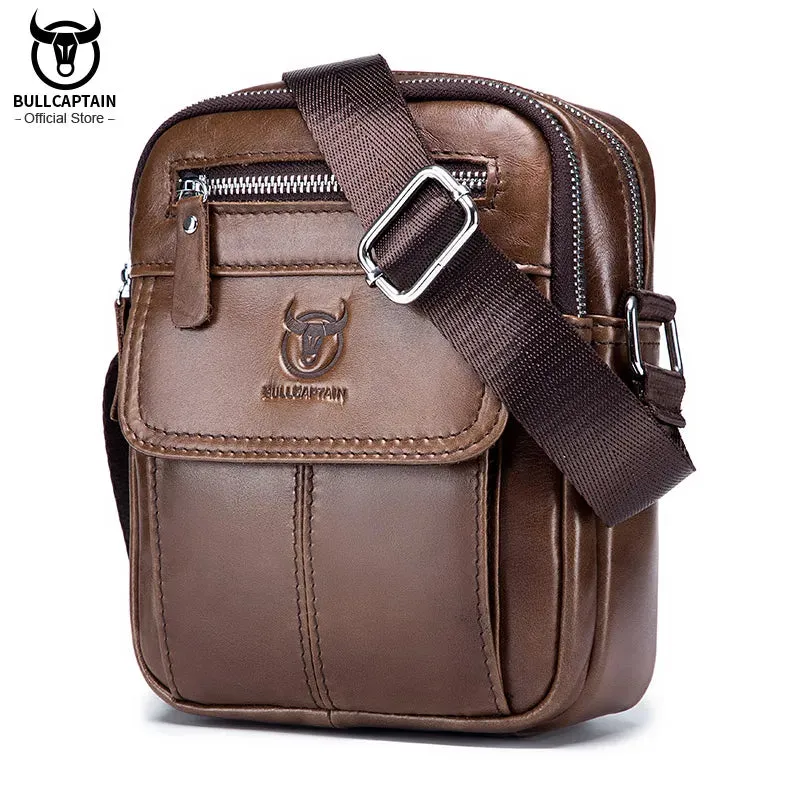 Men's Cow Leather Mini Large Capacity Bag
