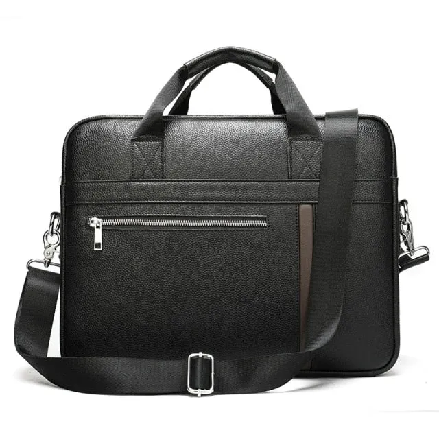 Men’s Work and Travel Leather Briefcase with 14 inches Computer Storage