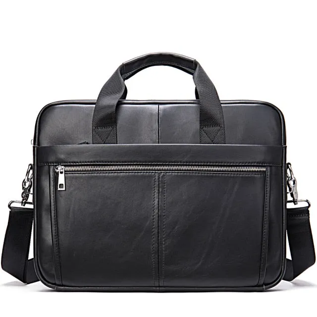 Men’s Work and Travel Leather Briefcase with 14 inches Computer Storage